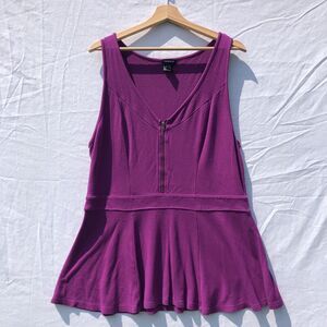 Purple Sleeveless Zippered Knit Top Torrid Size 2